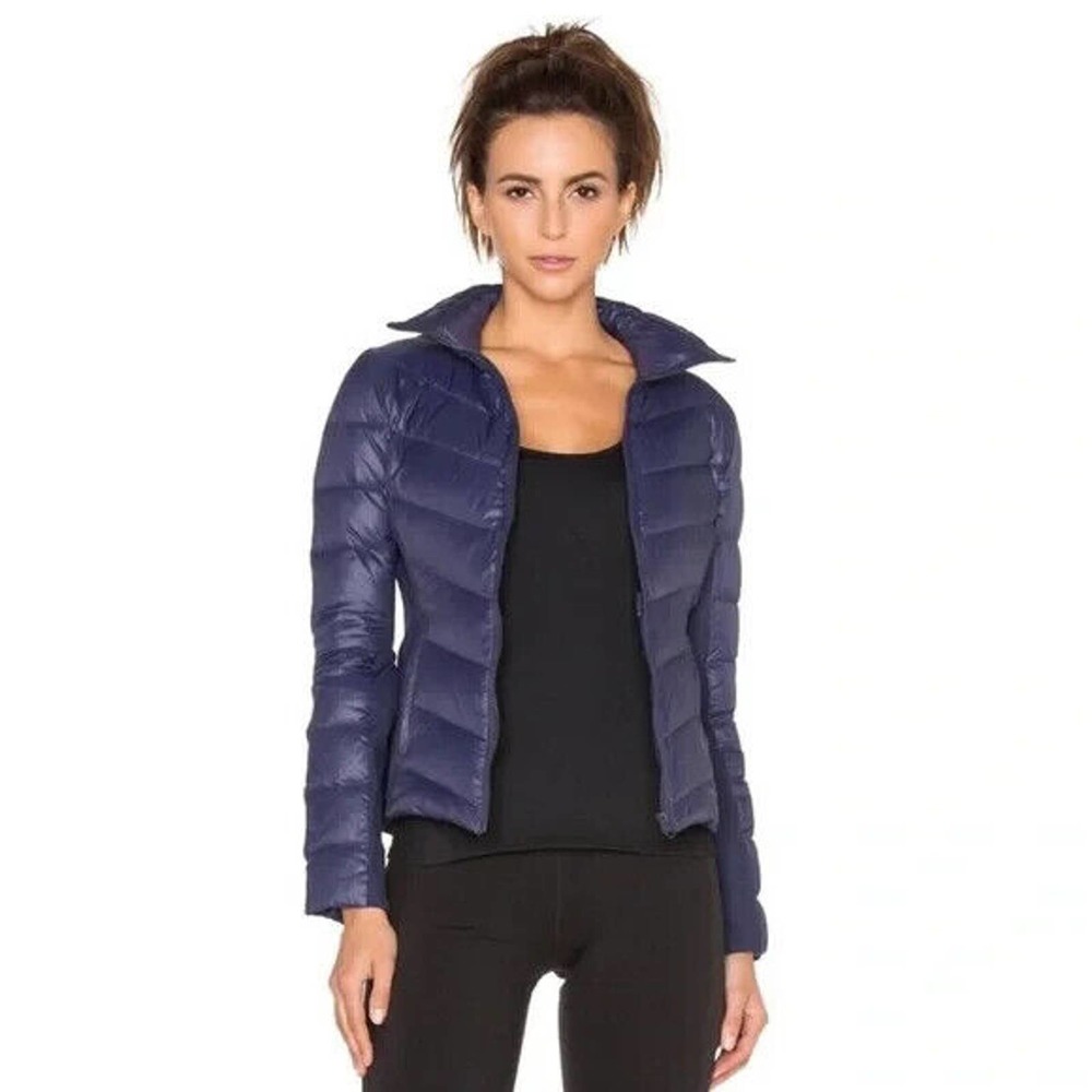 ALO YOGA Down Jacket Puffer Full Zip Navy Blue Women's Size Medium - Picture 1 of 9